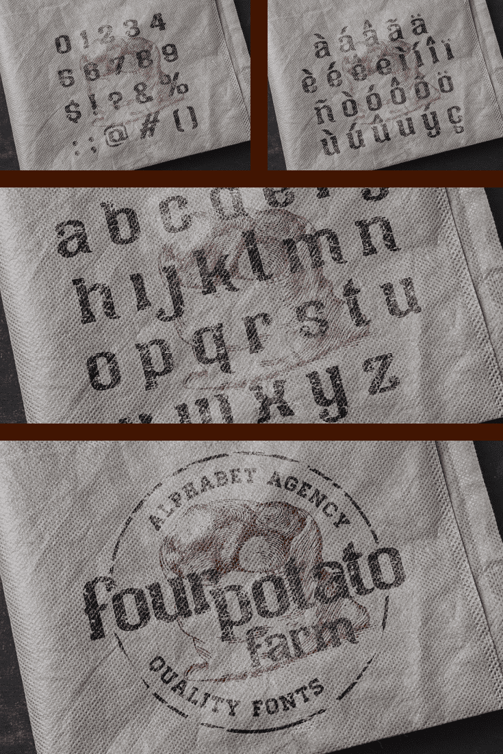 A sturdy typeface that will last on texture for a long time.