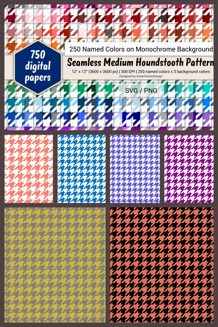 Houndstooth print in multi-colored format.