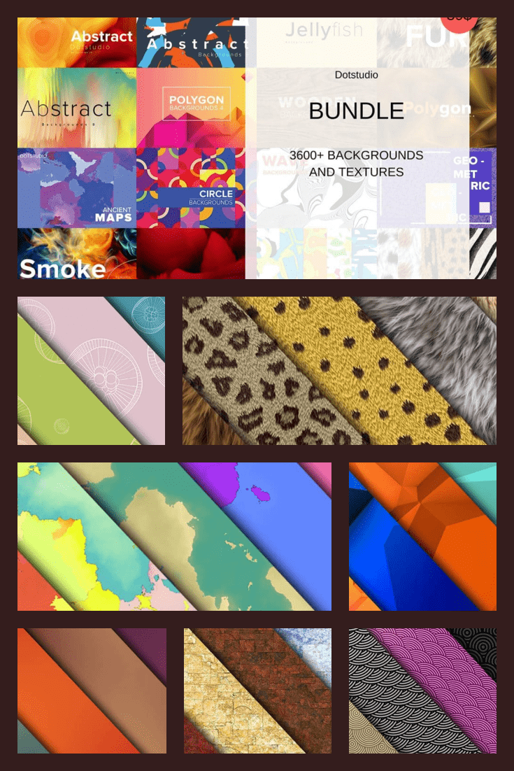 A large collection of various textures with an interesting print.