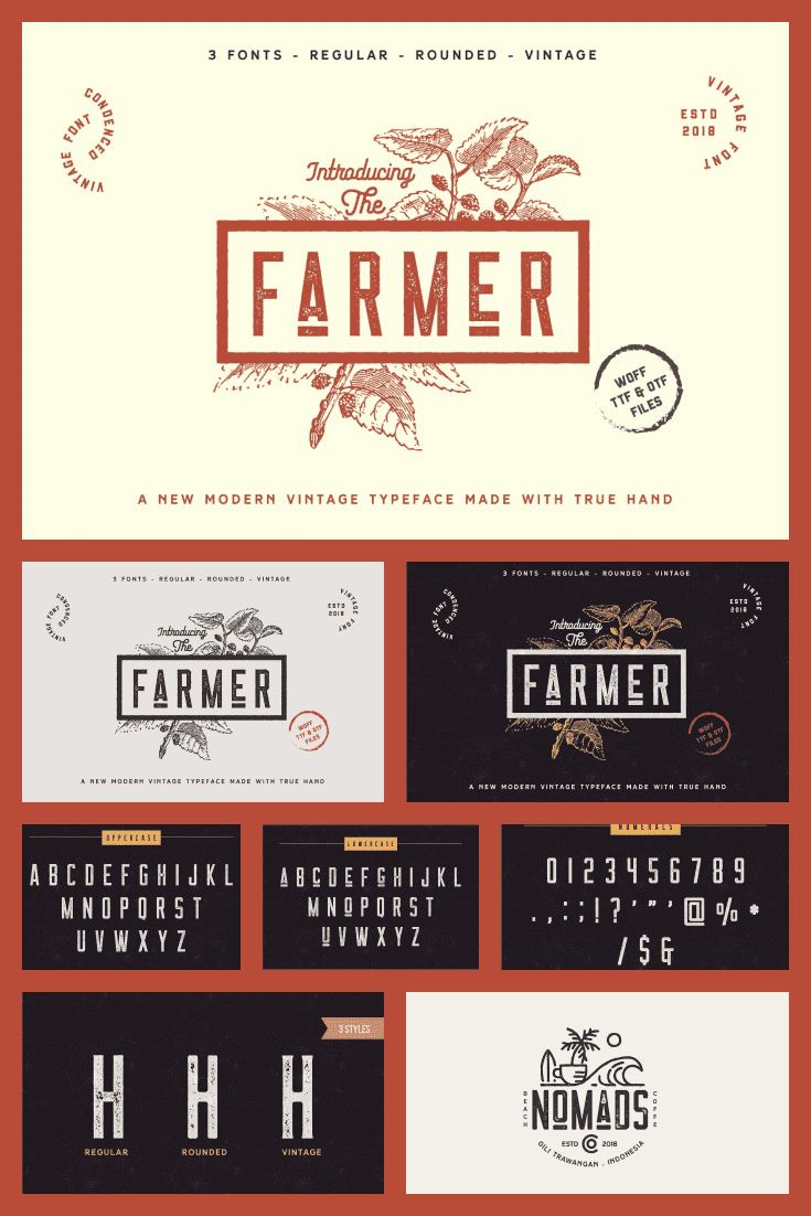 A font for modern farmers. It will add uniqueness to the brand and make it stand out from the crowd.