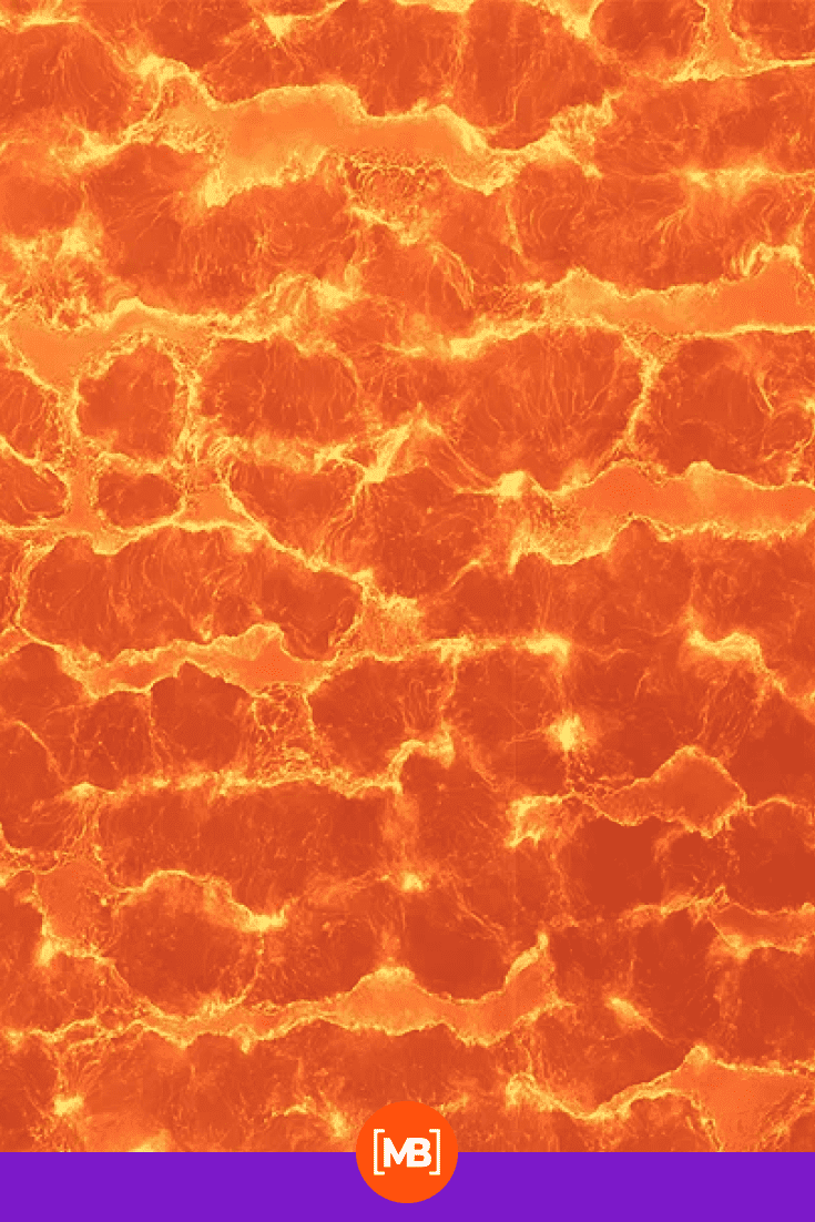 The lava patterns are similar to mandarin slices.