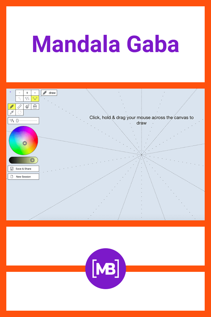 An example of displaying a graphical editor for creating a mandala is presented.