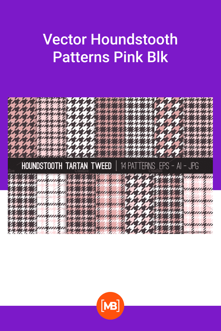 Houndstooth print in soft pink color.