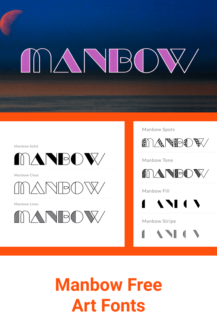 A very original font. There are four options for displaying it and each has its own flavor.