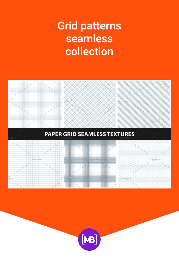 Grid patterns seamless collection.