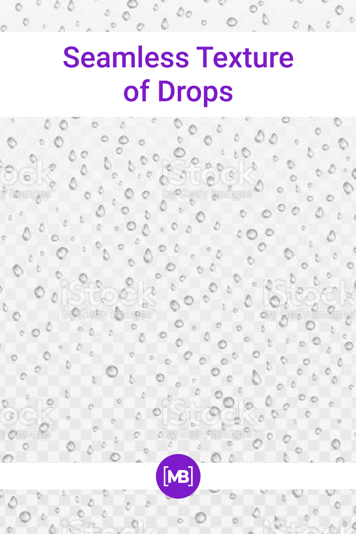 Small transparent droplets of rain.