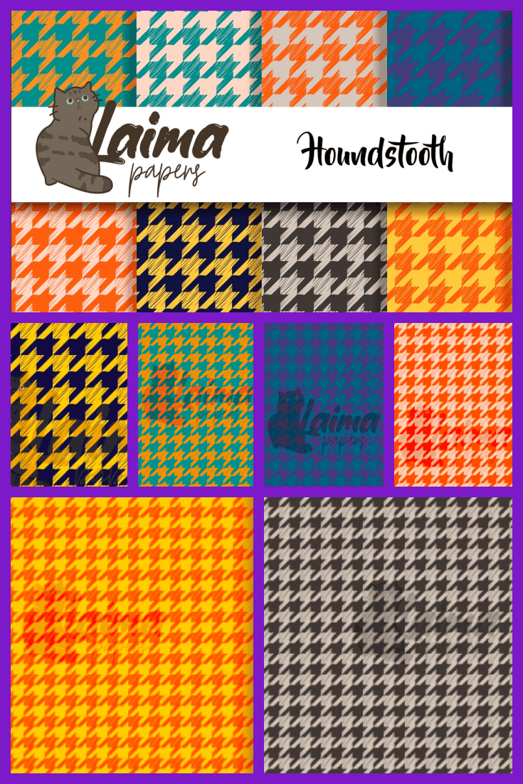 A modern take on the print. Houndstooth itself looks like a smear of paint on a bright background.