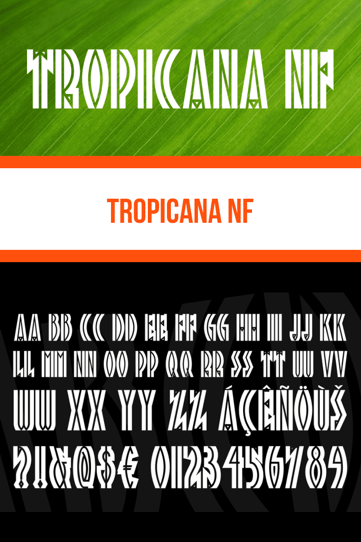 Tropical font from ancient tribes.