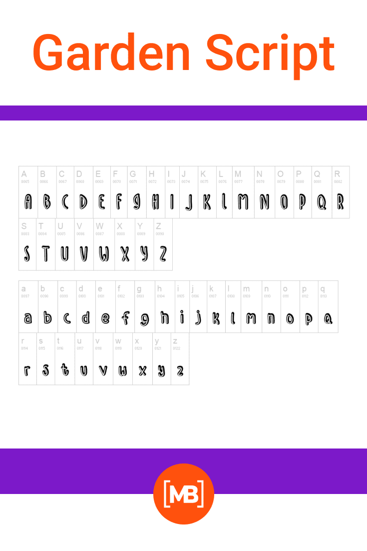 The double font is presented in the form of an alphabet.