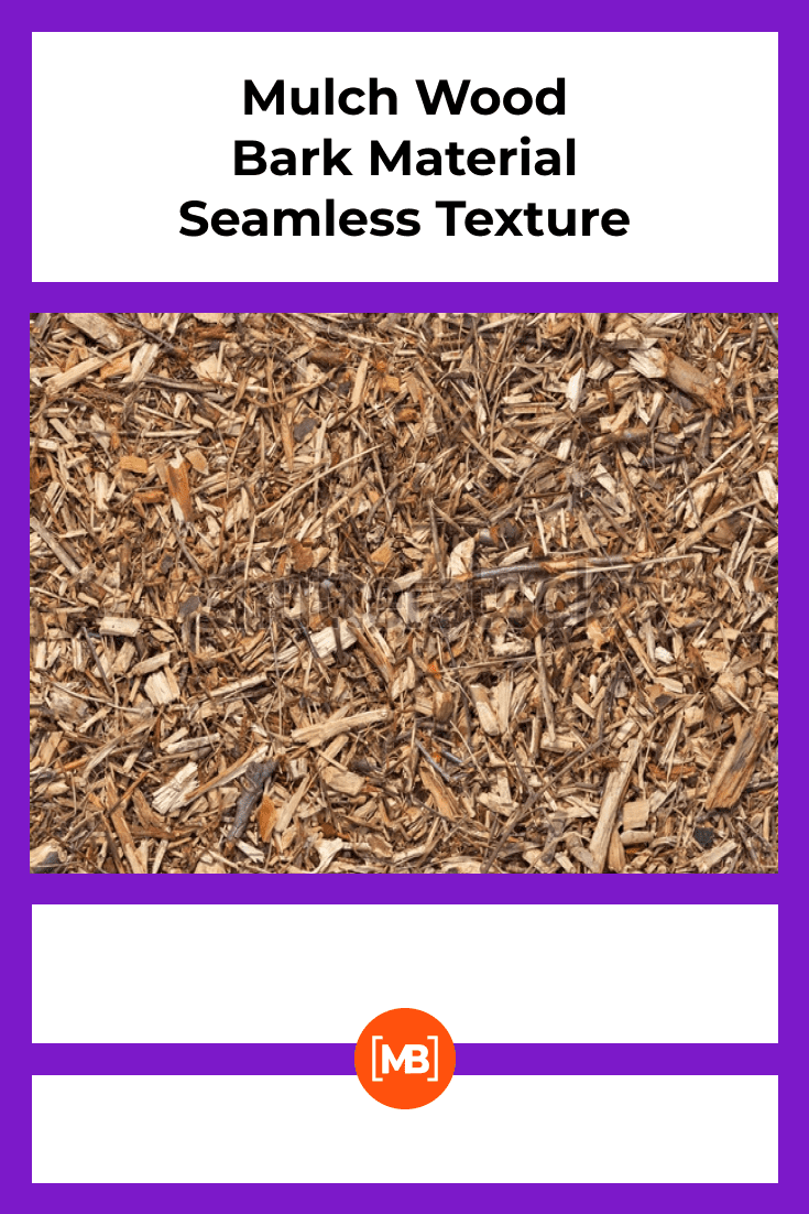 Mulch wood bark material seamless texture.