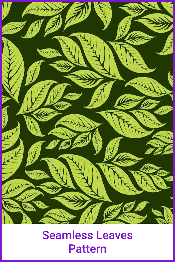 Dark green background and light green leaves. Looks tasteful and stylish.