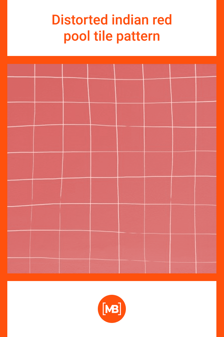 White squares with jagged lines on a red background.