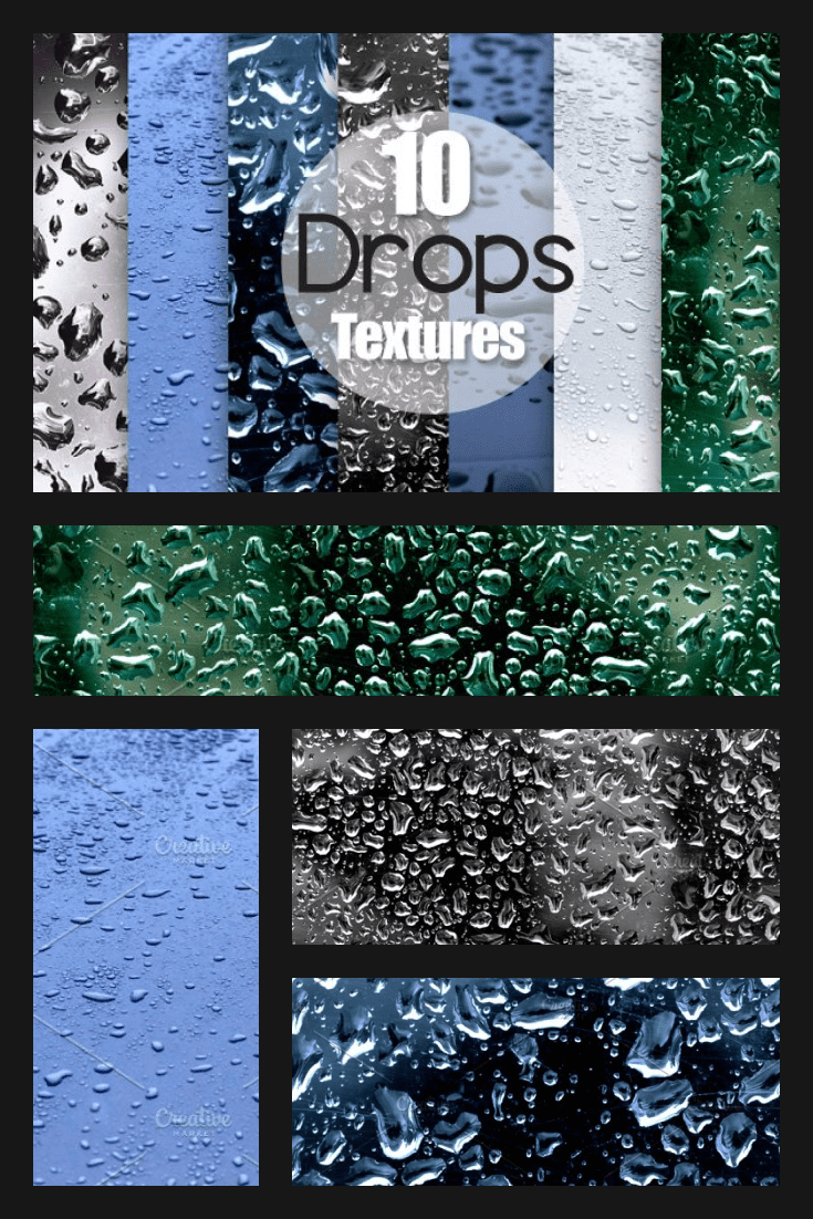 Ten different structure of rainy textures.