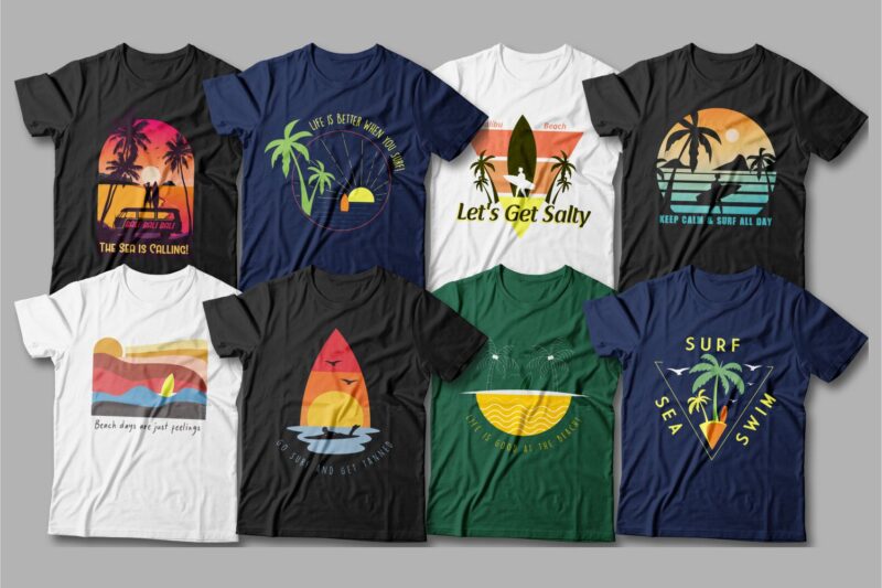 Sun, palms and tanned faces. This is what these T-shirts are about.