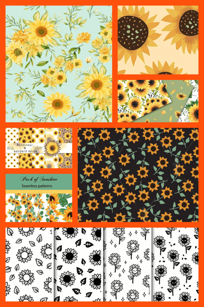 10+ Best Sunflower Pattern Images in 2021: Free and Premium