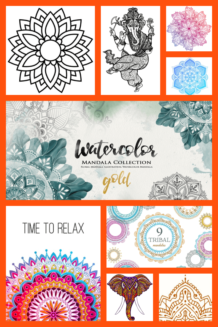 A selection of mandalas in the Pinterest format.