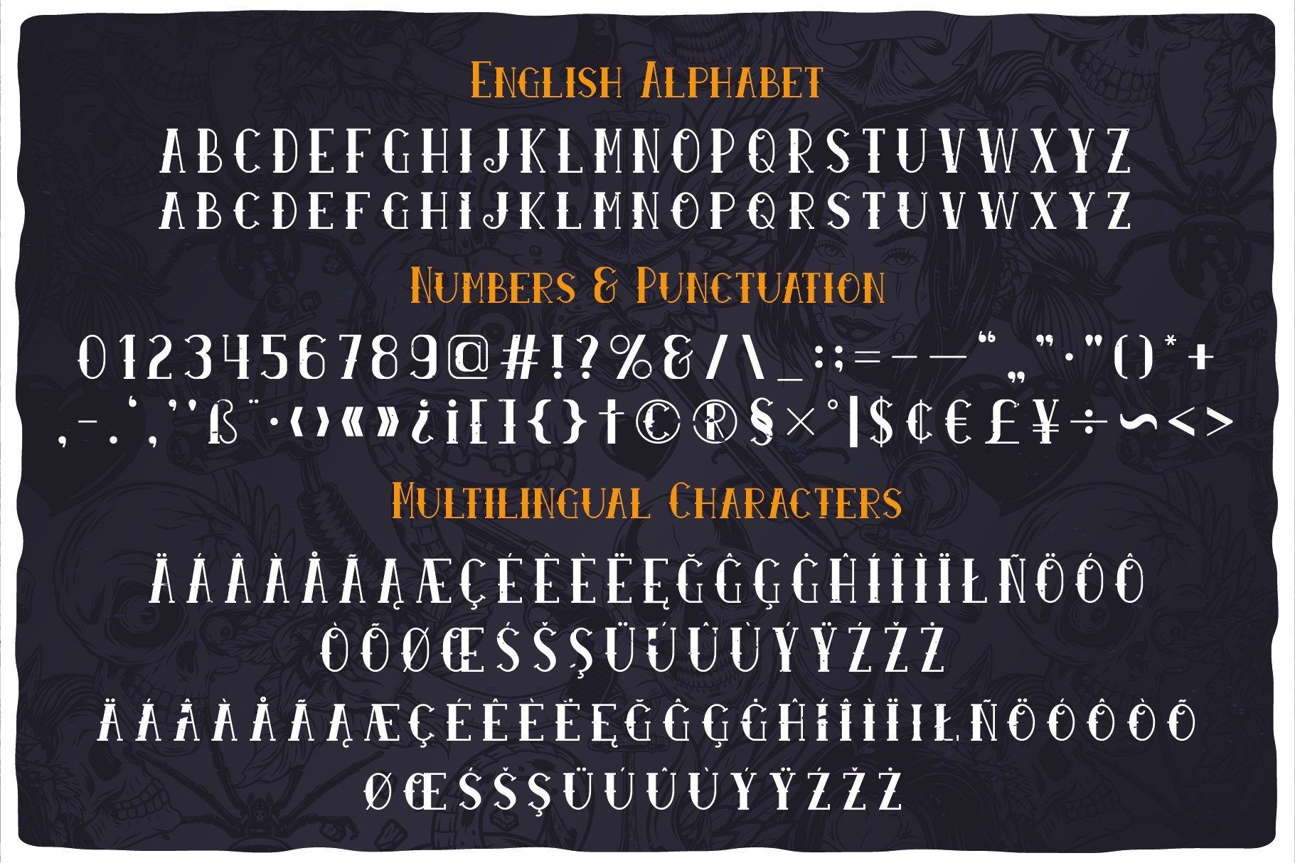 This is the entire font and how it will be displayed.