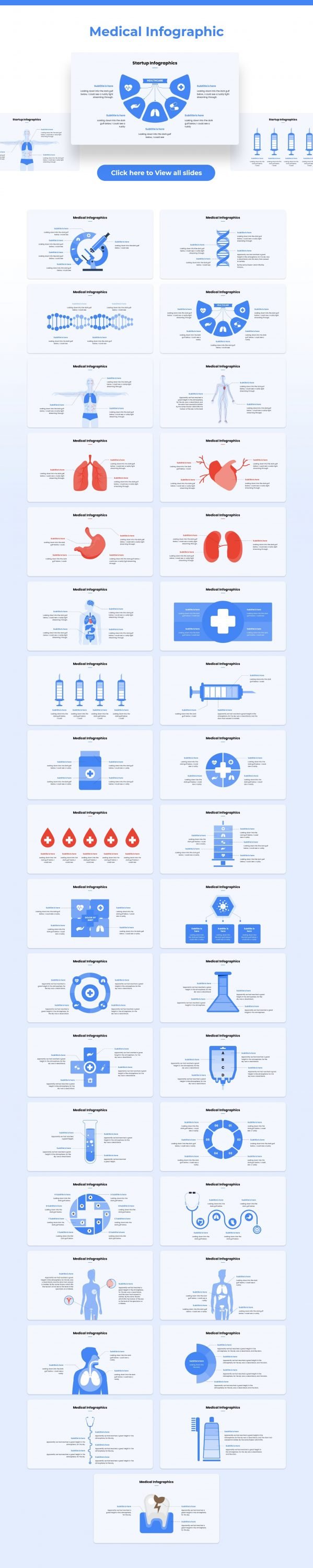 The last one - medical infographic in blue. This infographic features illustrative thematic drawings and elements.