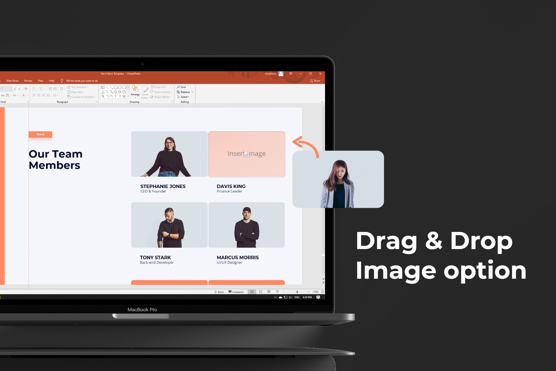 Drag and drop image option.