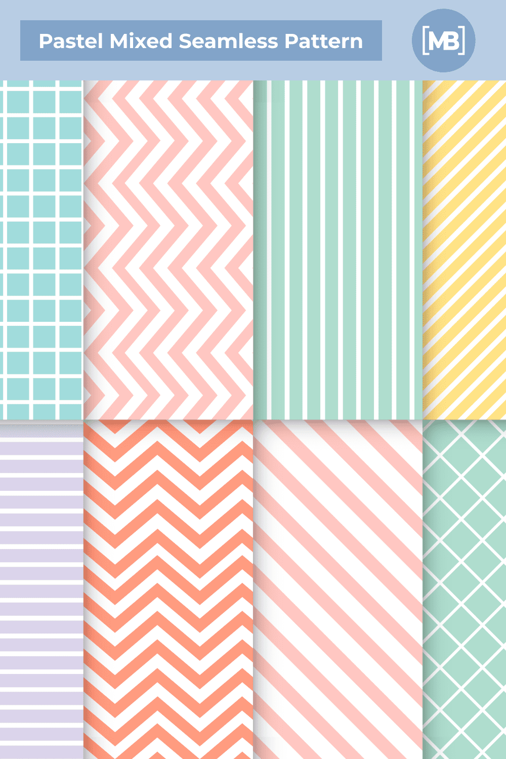 Pastel mixed seamless pattern.