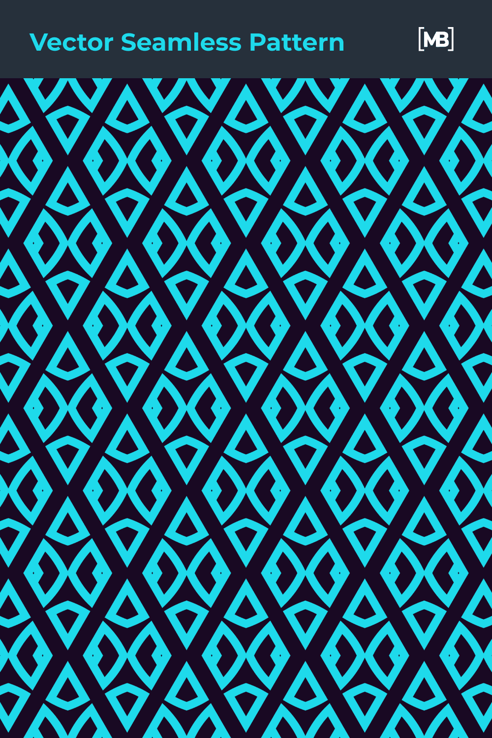 Abstract and vivid rhombus pattern in blue and black colors.