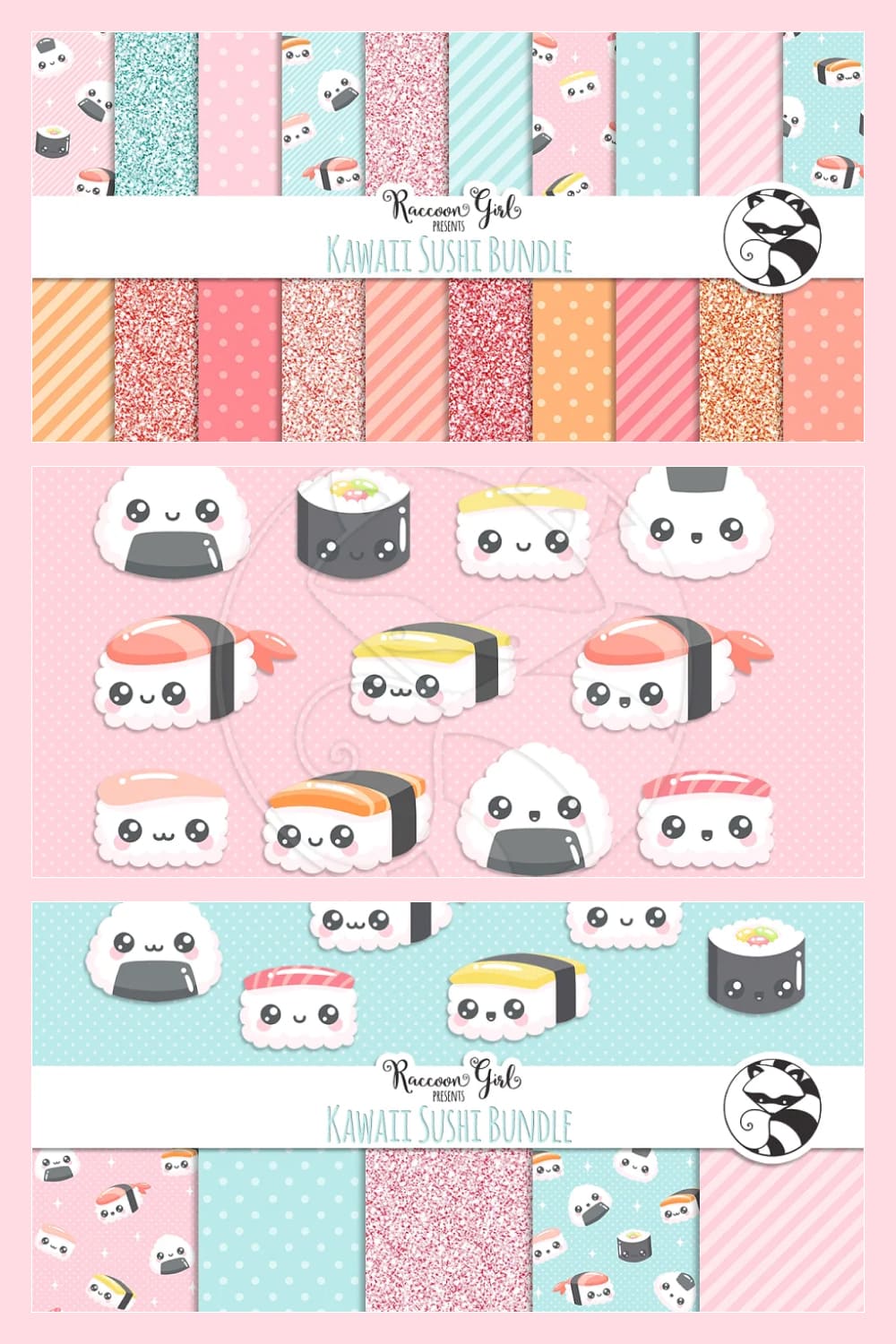 Cute sushi in pink color.