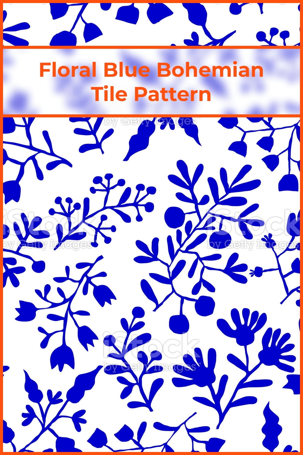 Floral blue bohemian tile.