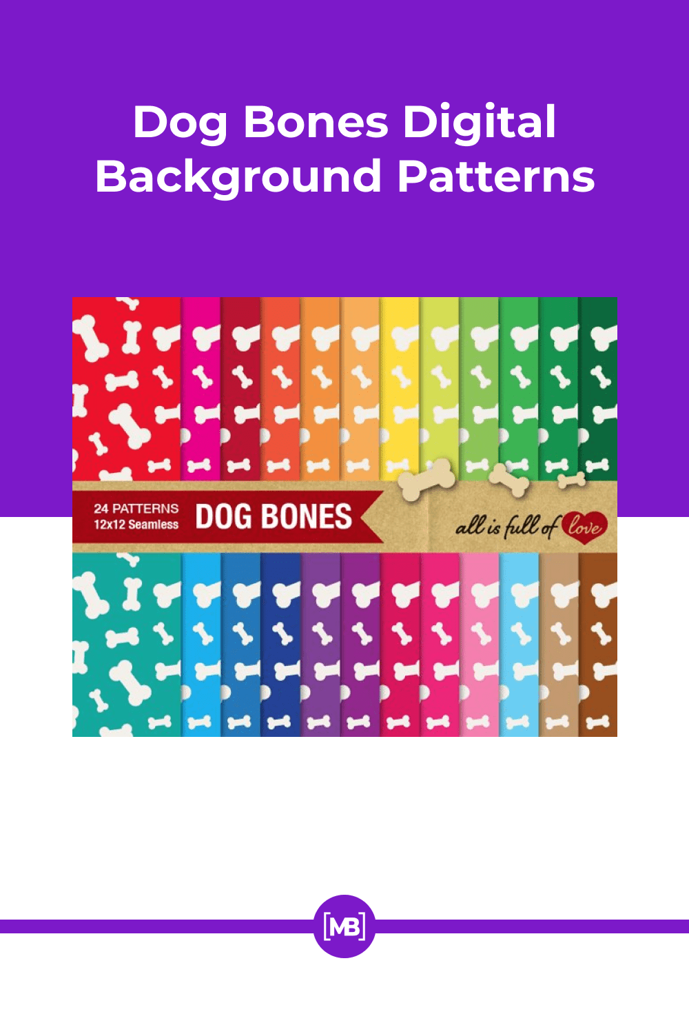 Multicolored dog bones.