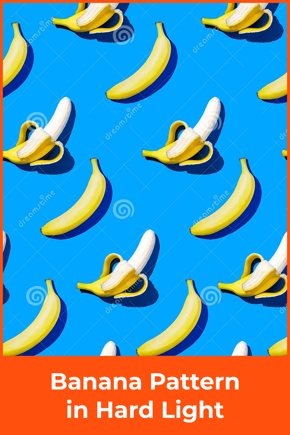 An amazing bright picture with blue background and yellow banana.