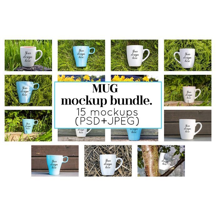 Coffee Mug Mockup Bundle Example.
