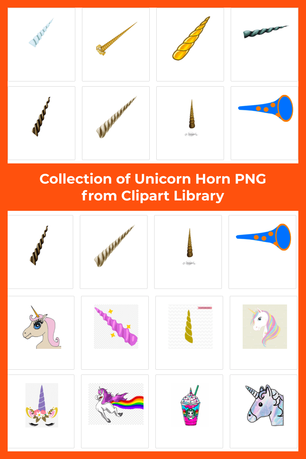 Stylish collection of unicorn horns.