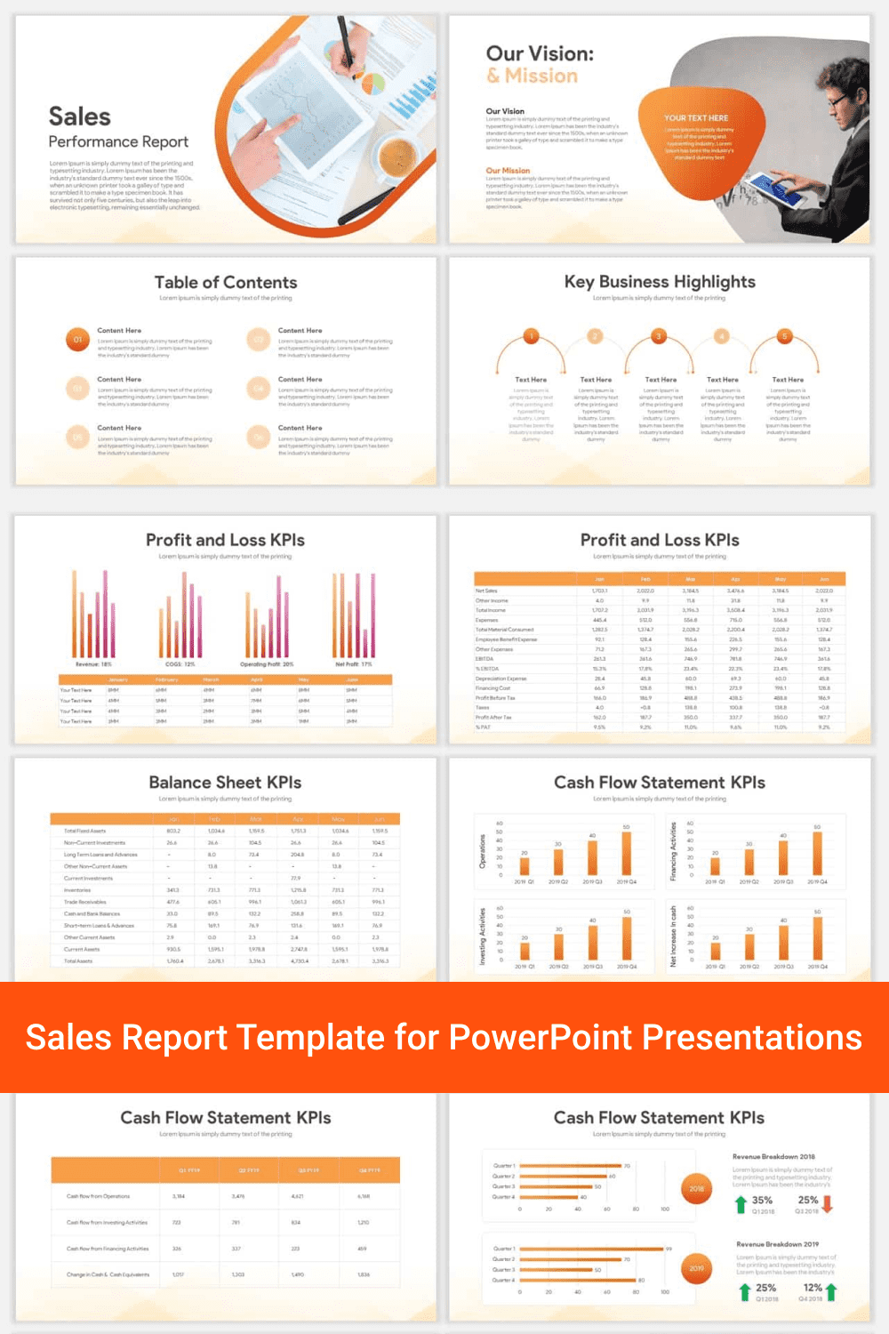 Sales Report Template for PowerPoint Presentations.