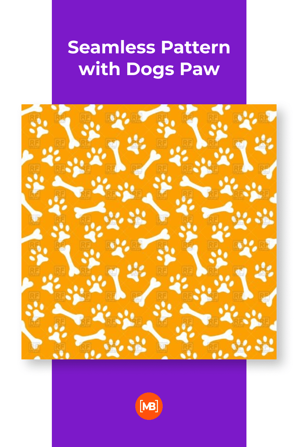 Seamless Pattern with Dogs Paw.