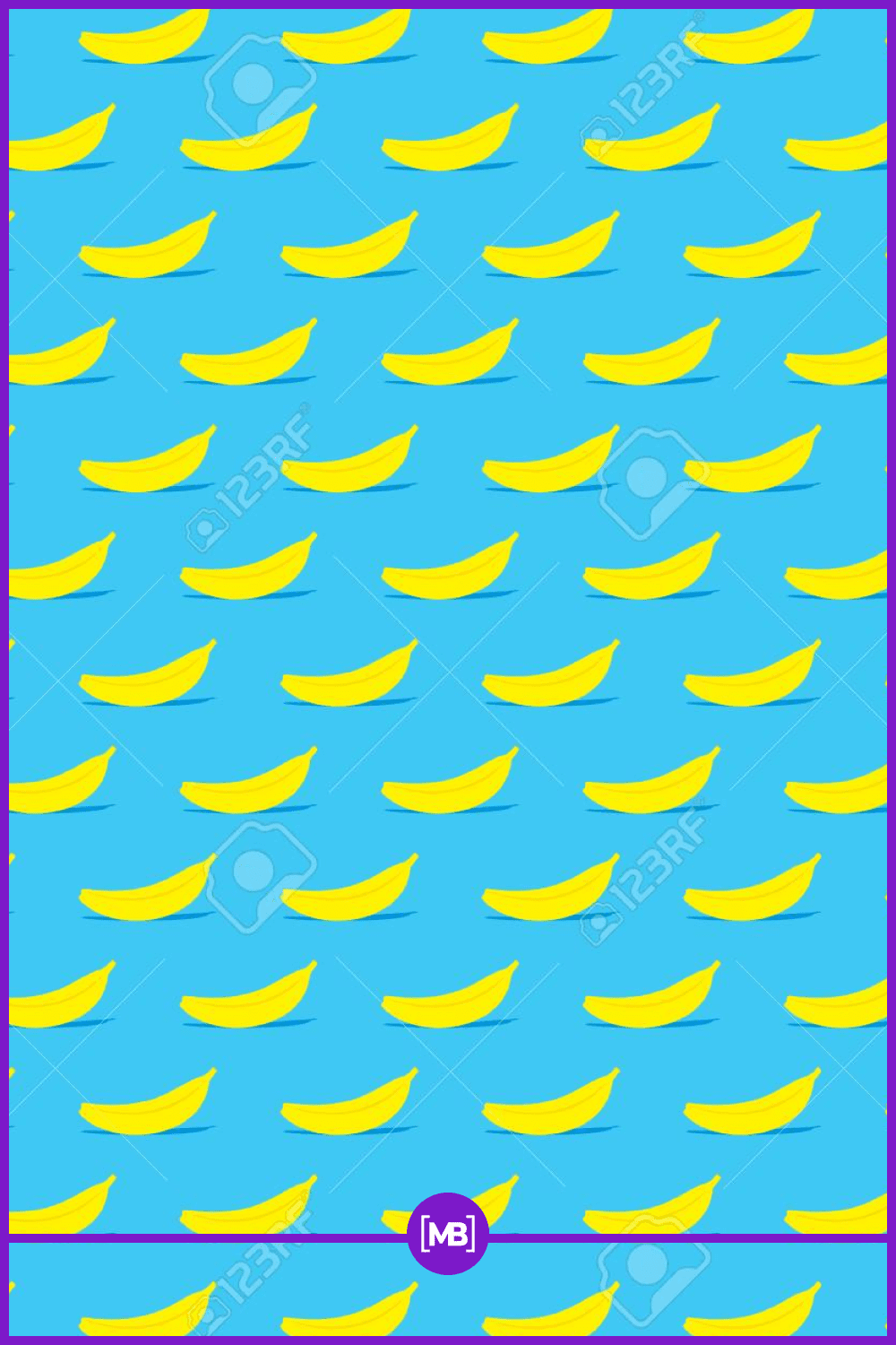 Simple yellow bananas on the blue background.