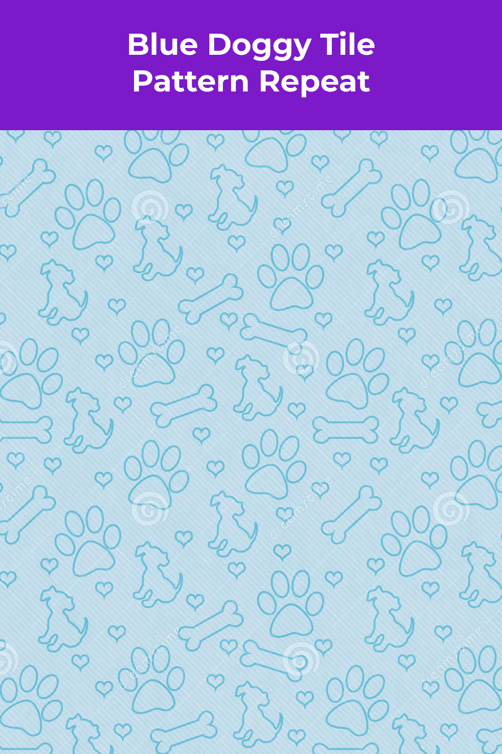 Blue doggy tile pattern repeat.