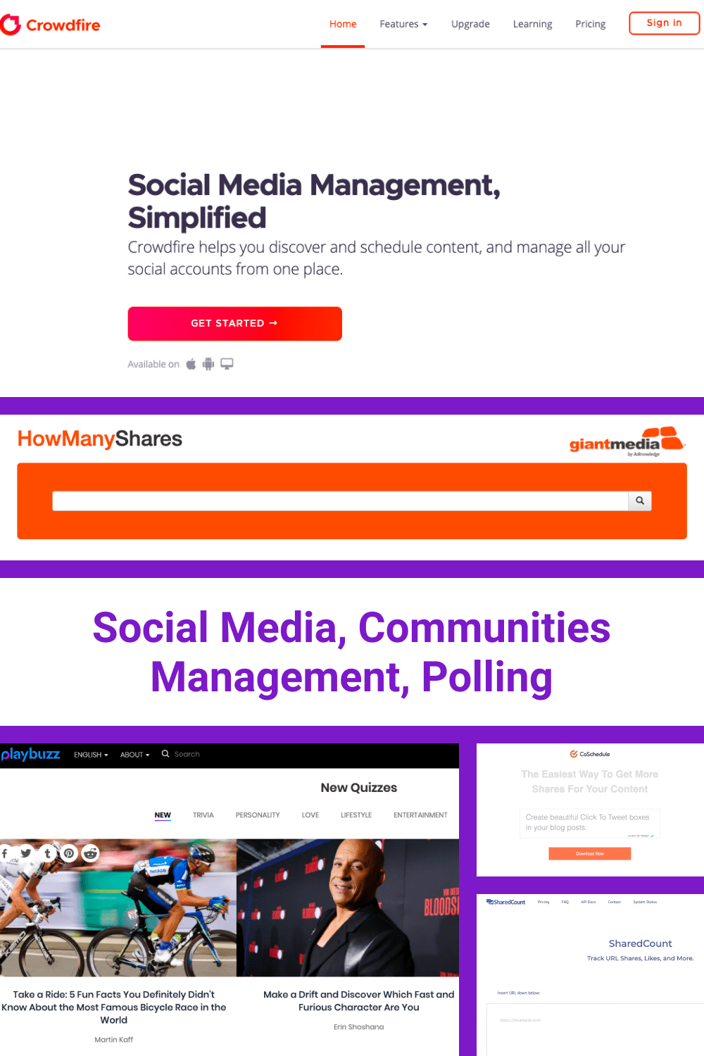 Social Media, Communities Management, Polling.