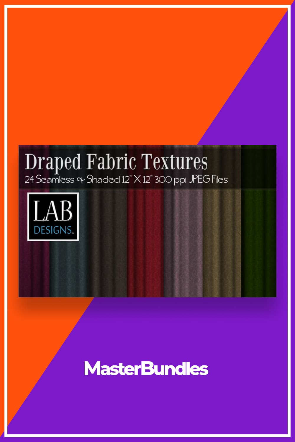 Draped fabric textures set.