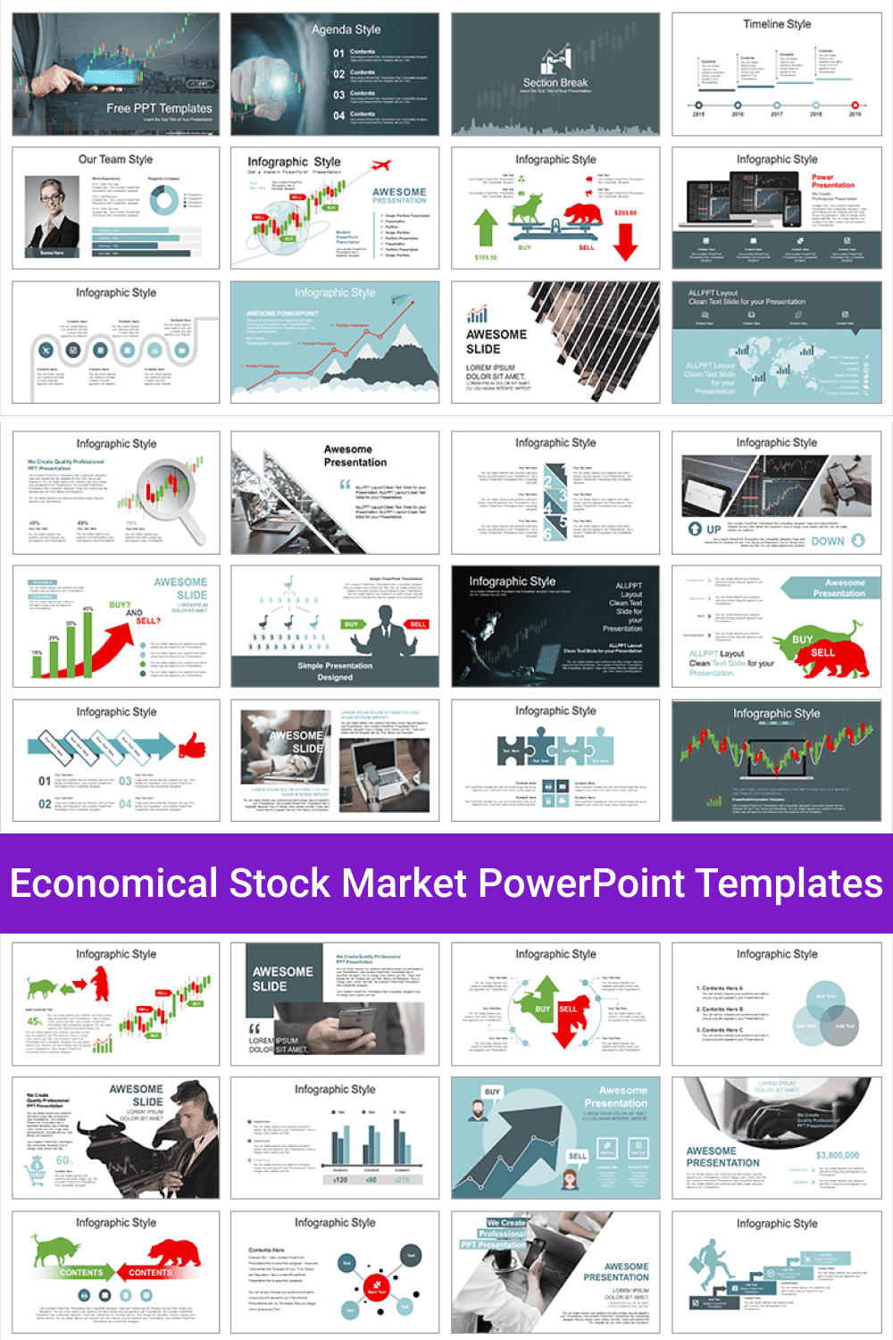 Economical Stock Market PowerPoint Templates.