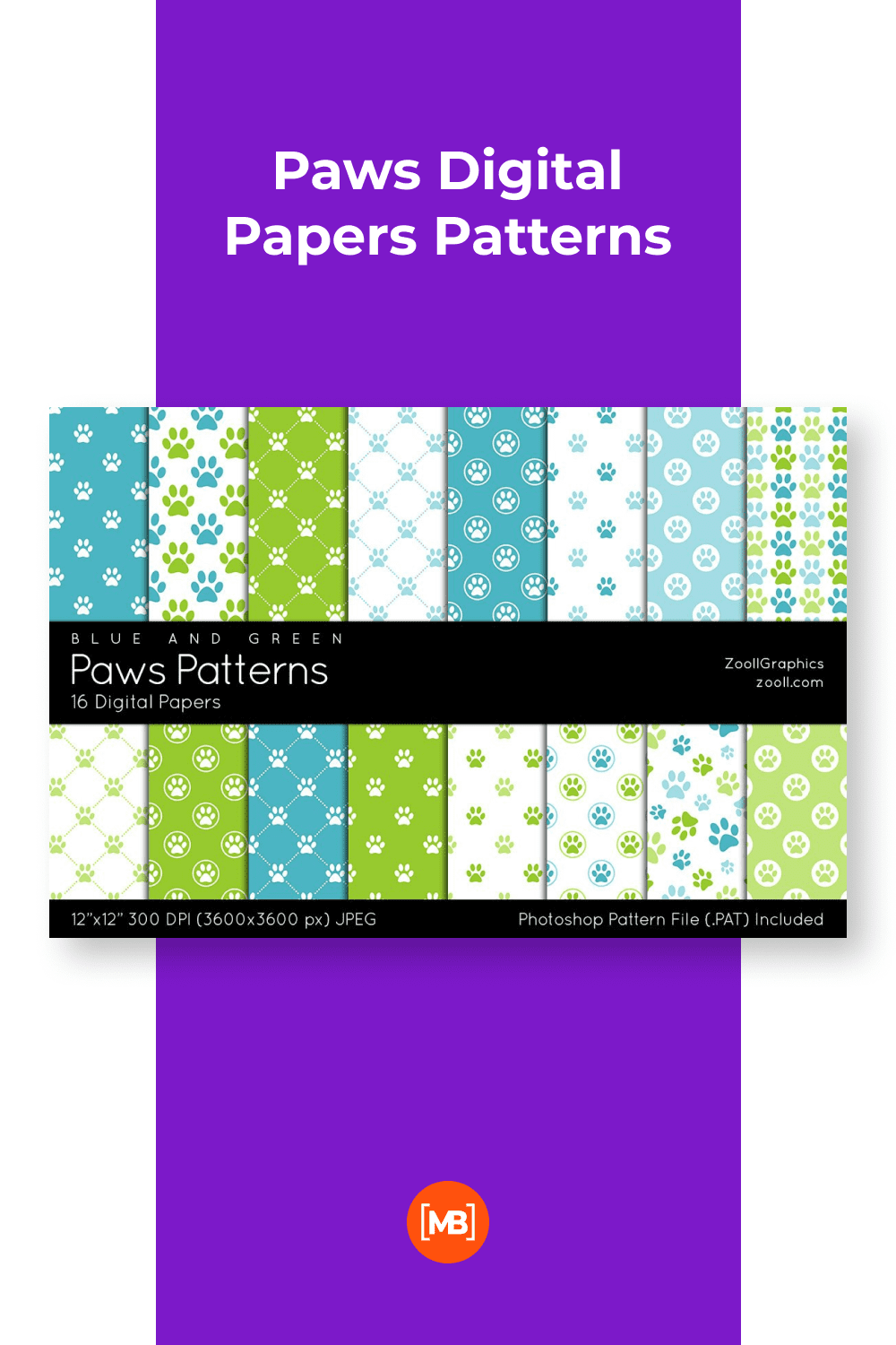Paws Digital Papers Patterns.