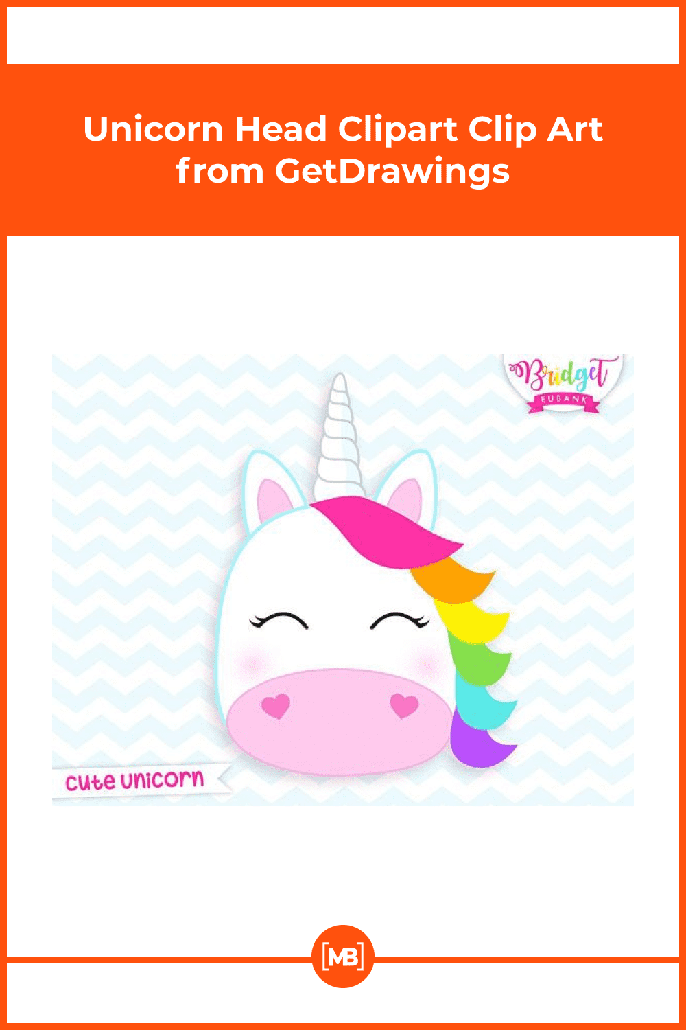 Drawn unicorn with delicate smile.