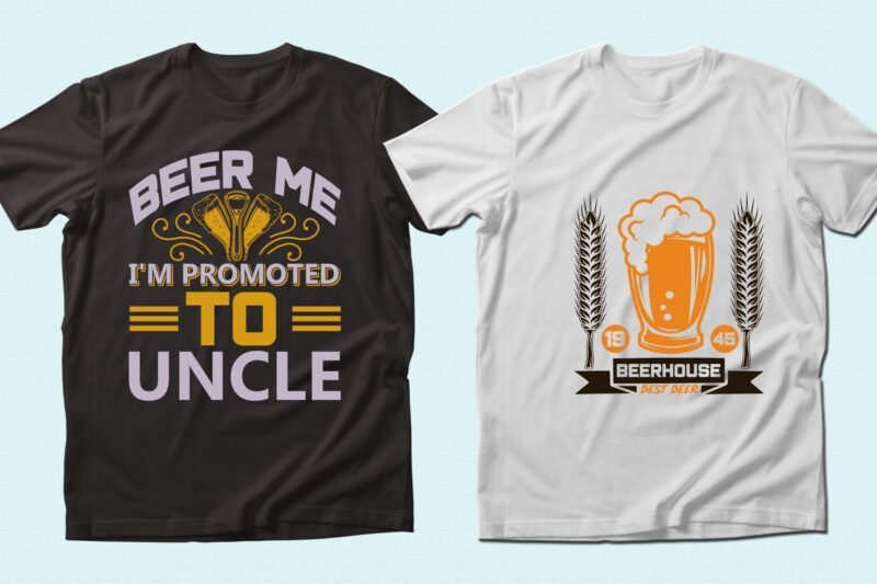 Black and white t-shirts for beer evening.