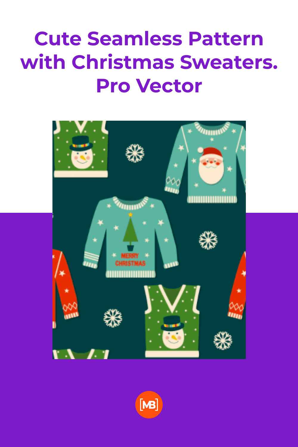 Cute Seamless Pattern with Christmas Sweaters.