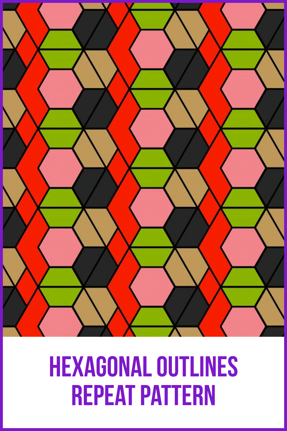 Very bright and colorful hexagons. They resemble vintage windows.
