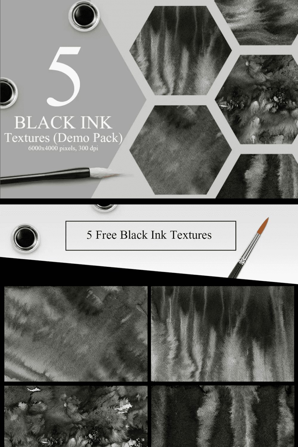 Black ink textures.