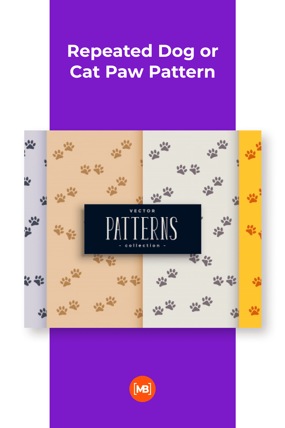 Repeated Dog or Cat Paw Pattern.