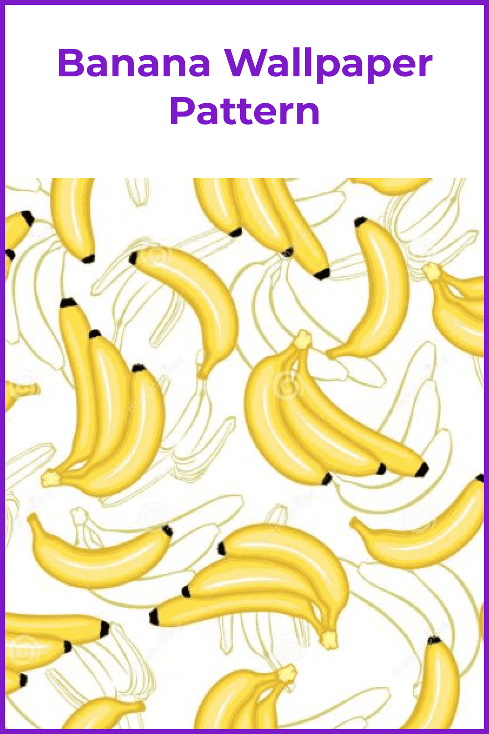 Yellow bananas in the white context.