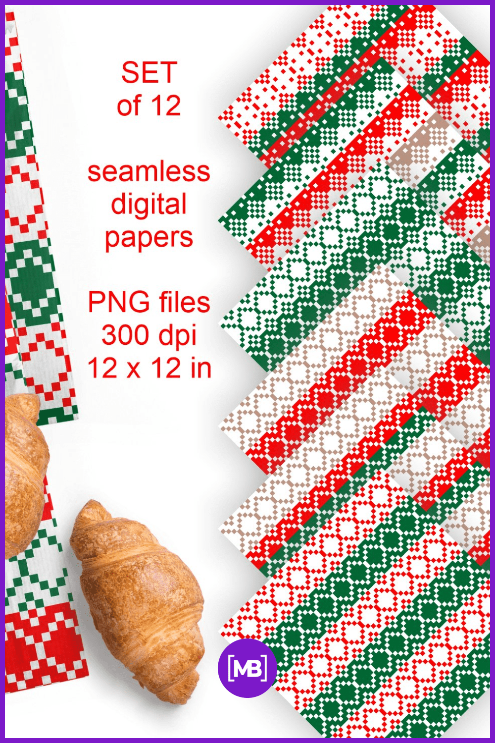 Christmas Ugly Sweater Seamless Patterned Papers.