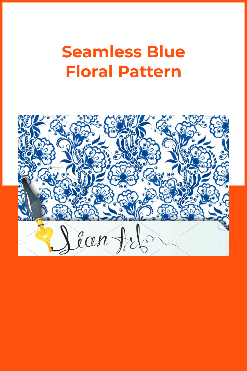 Blue floral pattern.