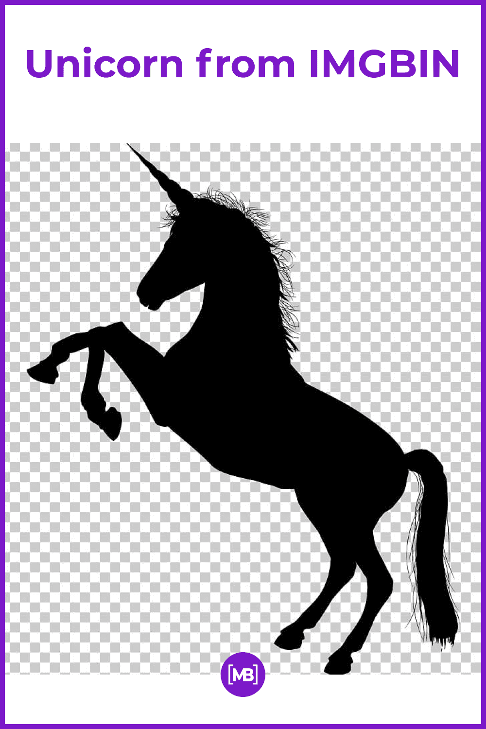 Black unicorn on the transparent background.