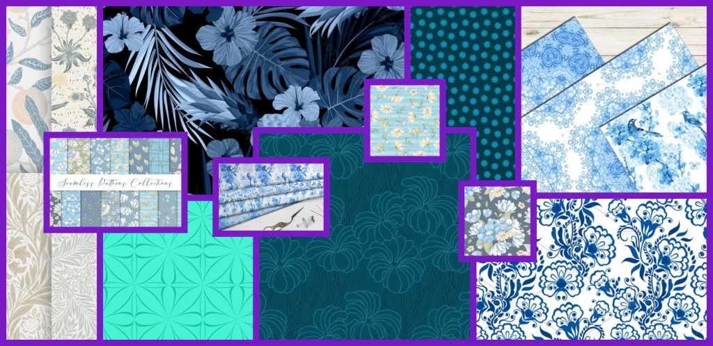 Blue Floral Pattern Example.